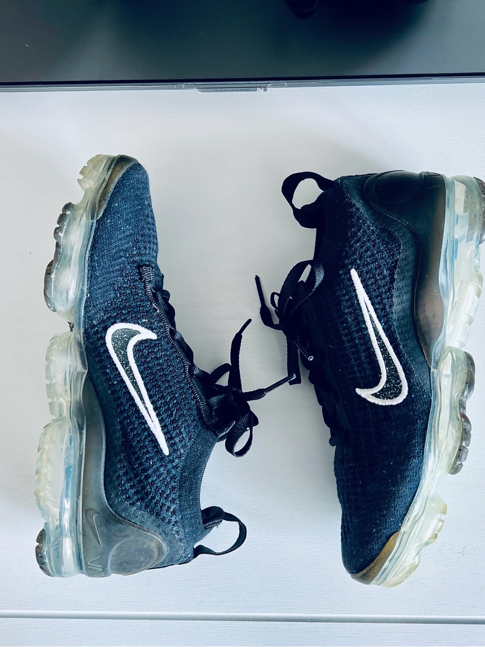 Nike Air VaporMax 2021 FK Black Metallic Silver (Women's) size 6.5